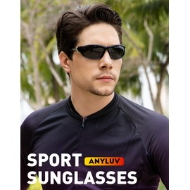 ANYLUV Mens-Sunglasses Polarized Sports Sunglasses-for-men: Outdoor Sports Cycling Glasses UV Protection for Driving Baseball