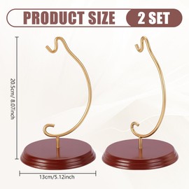 AHANDMAKER 5x8 Inch Ornament Display Stand, Ornament Stand Holders, Fruitwood Ornaments Stands for Hanging Glass Globe Air Plant Terrarium Witch Ball Home Office Party Decor Hanger