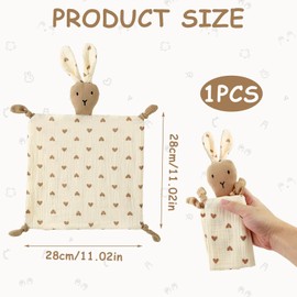 ORUZA Baby Comforters Blanket, Baby Comforters Rabbit Baby Blanket, Baby Comfort Blanket for Infant Toddler Newborn Boys and Girls