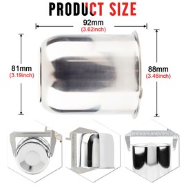 RTrhinotuning 4 PCS 3.19" 81 mm Stainless Steel Wheel Center Caps for Truck Trailer Rim Center Bore, 3.19" Hub, 3.62" Tall Chrome Push Through Hub Caps