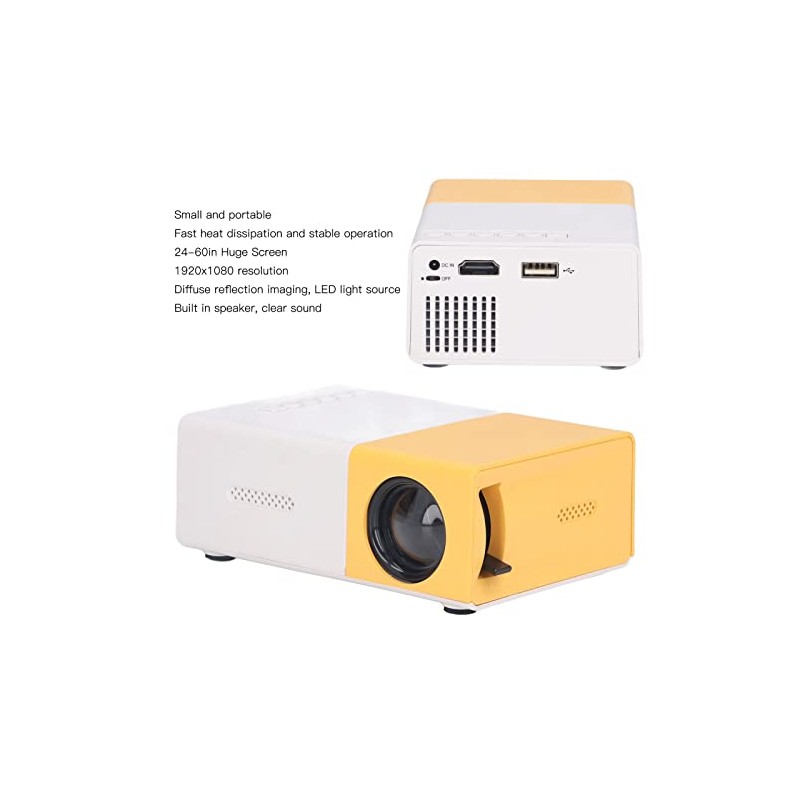 Mini Projector, Portable 1080P HD Projector, Home Theater Video Projector