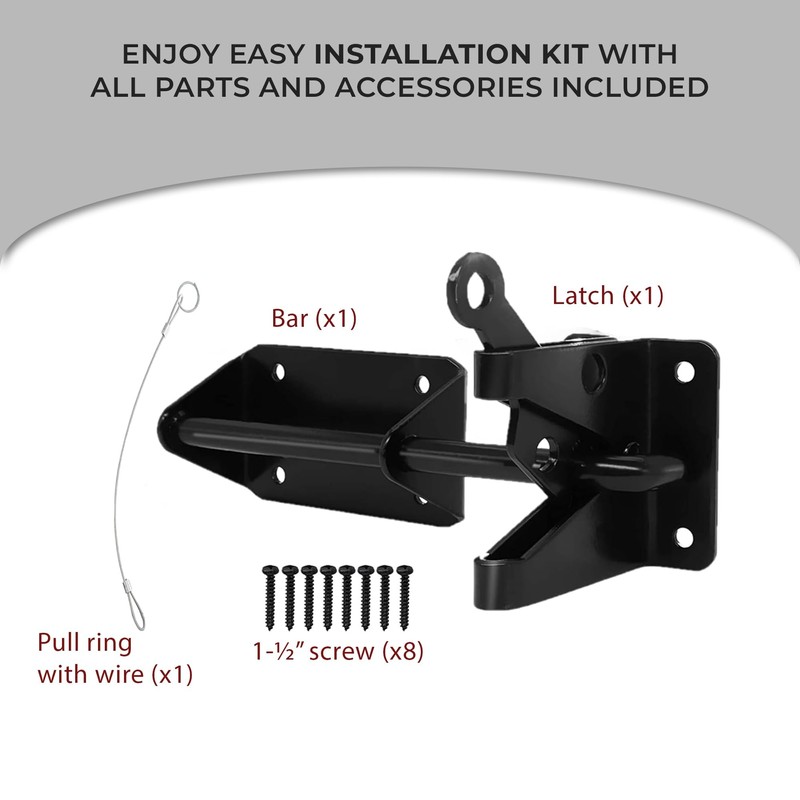 Heavy Duty Self Locking Gate Latch for Wooden Fence with