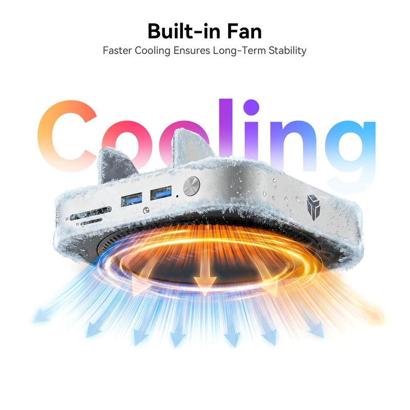 Yottamaster 9 in 1 Mac mini M4 Dock 10Gbps with