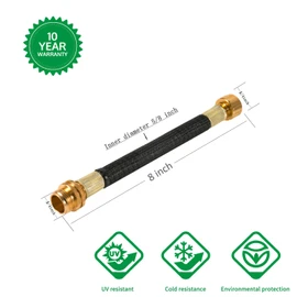 0.8ft Garden Hose Extension Flexible Adapter Short Connector With Integrated Spiral Tube for Reel/RV/Dehumidifier (1)