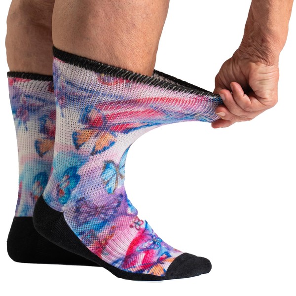 Viasox EasyStretch Diabetic Crew Socks for Men & Women, Non