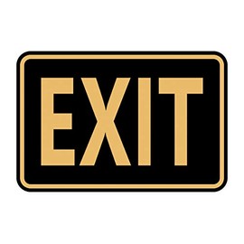 Signs ByLITA Classic Framed Exit Sign (Black Gold) - Large
