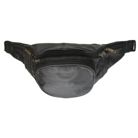 MARSHAL New Genuine Leather Waist Bag Fanny Pack with Adjustable Strap