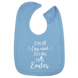 Hippowarehouse I'm So Egg-cited It's My First Easter cotton baby nursing bib boys girls 35cmx22cm