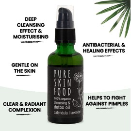 PURE SKIN FOOD Organic Cleansing & Detox Oil Calendula - Lavender
