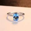 Bellitia Jewelry Blue Topaz Oval Cut Engagement Ring in 925
