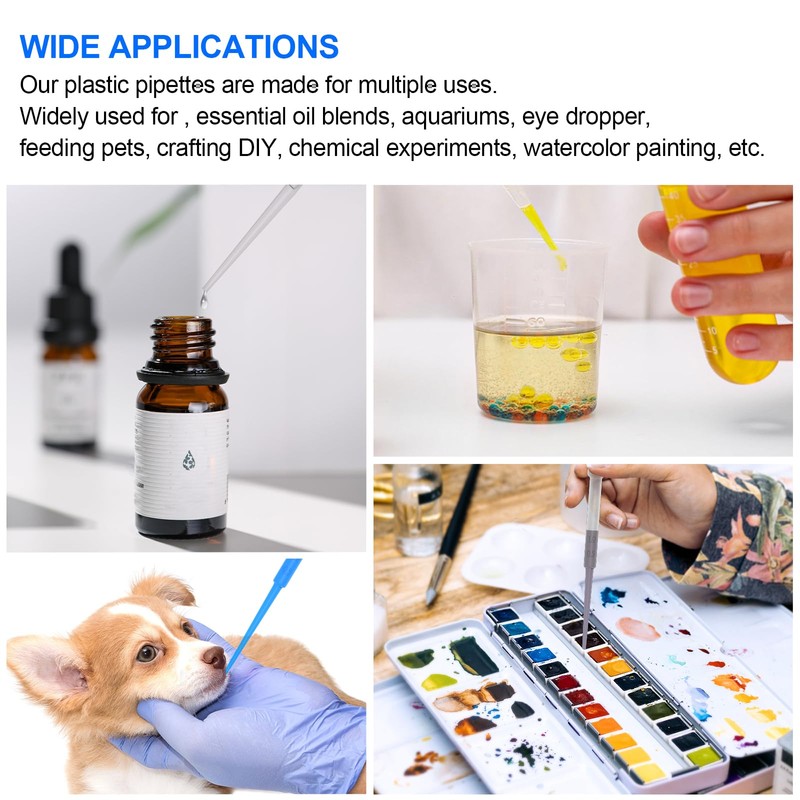 ReliMedPro 100 PCS 3ML Dropper Pipettes Essential Oil Transfer, Disposable