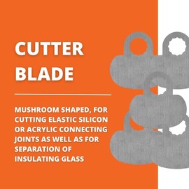 Fein Cutter Blade for Precision Cutting on Elastic Silicone and Acrylic Joints - Smooth, Clean Cuts on MultiMaster Tools, Mushroom Shape, 5-Pack - 63903128012
