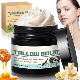 Beef Tallow for Skin Grass Fed Tallow and Honey Balm Honey Balm Grass Fed Tallow Face Moisturizer for Sensitive Skin Anti-Aging & Dry Skin - Ancestral Skincare (50g)