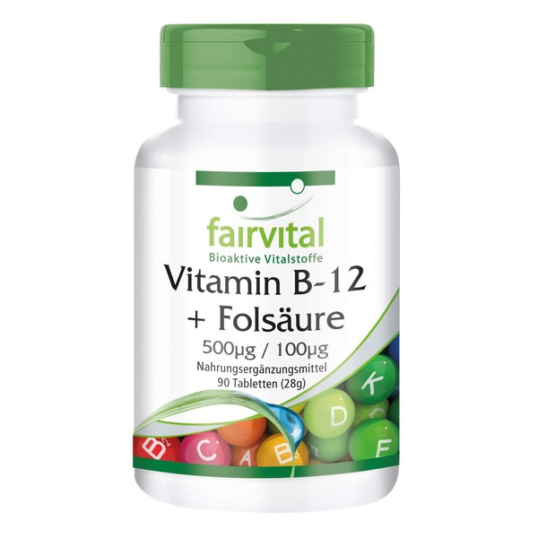 Fairvital Vitamin B-12 Tablets with Folic Acid - High Dose