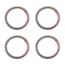 Briny River 4PCS Rainbow O Ring Hook Spring Opening Snap Clip 1 1/2 Inch Inner Diameter 38mm Outer Diameter 48mm Zinc Alloy Keychain