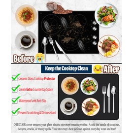 Stove Top Covers, Extra Large Stove Top Cover for Electric, Anti-Slip Waterproof Mat for Glass Stove Top Protector Heat Resistant Square Pad Multipurpose Foldable Cooktop Cover