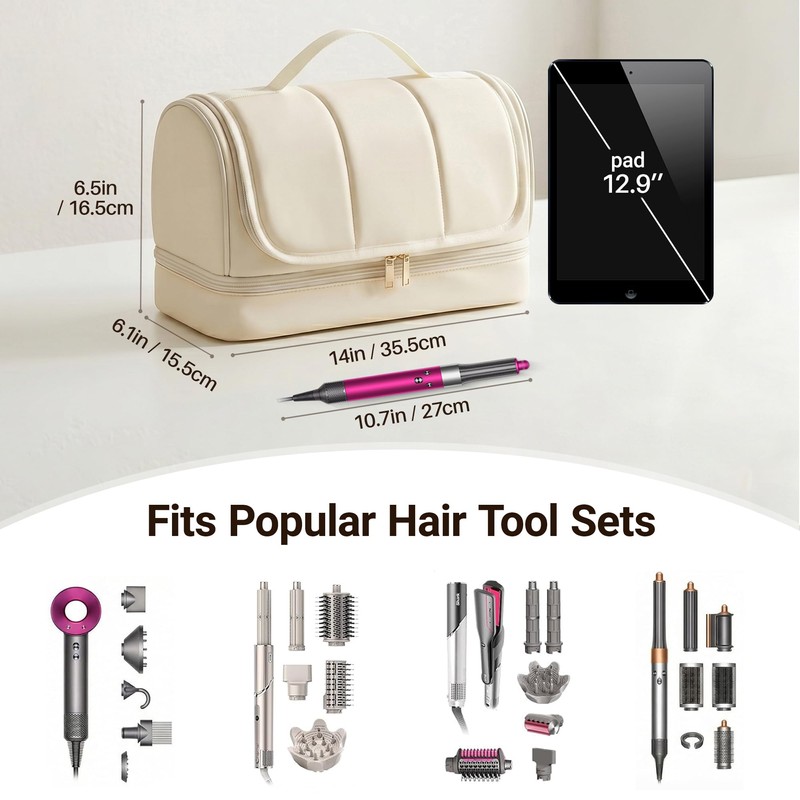 Elviros Travel Hair Tool Organizer for Dyson Airwrap and Shark,