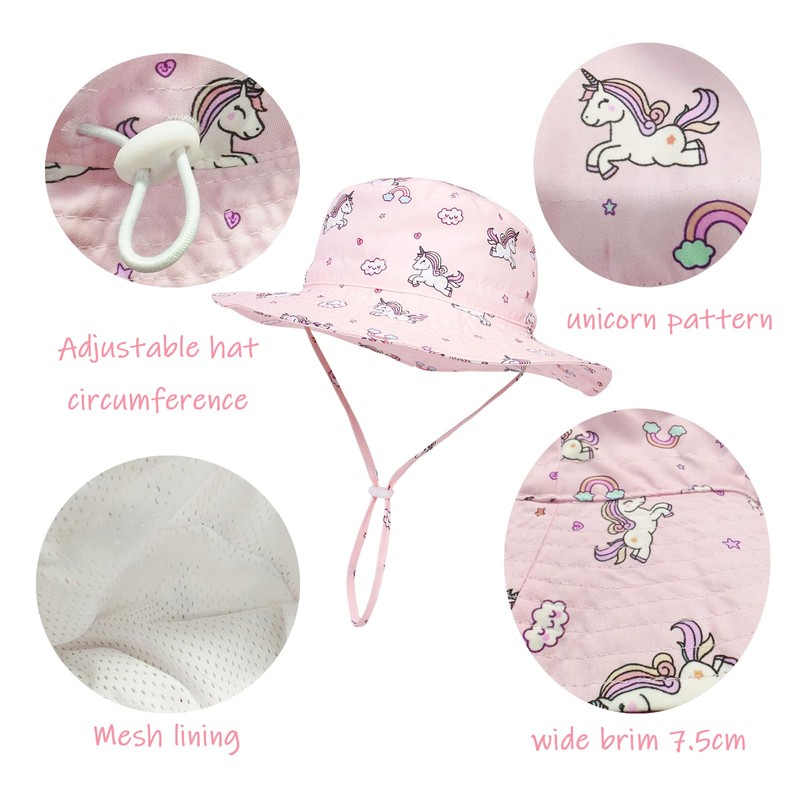 Jupsk Baby Sun Hat Toddler Summer Bucket Hat Wide Brim