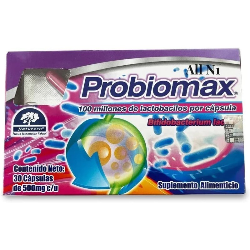 PROBIOMAX - 30 Cápsulas de 500mg - Probióticos - 1