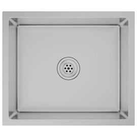 TREATLIFE HOME Handmade Stainless Steel Kitchen Sink with Sound-Reduction Pads, Quick Flow Design, Silver, 20.1" x 17.3" x 7.9"