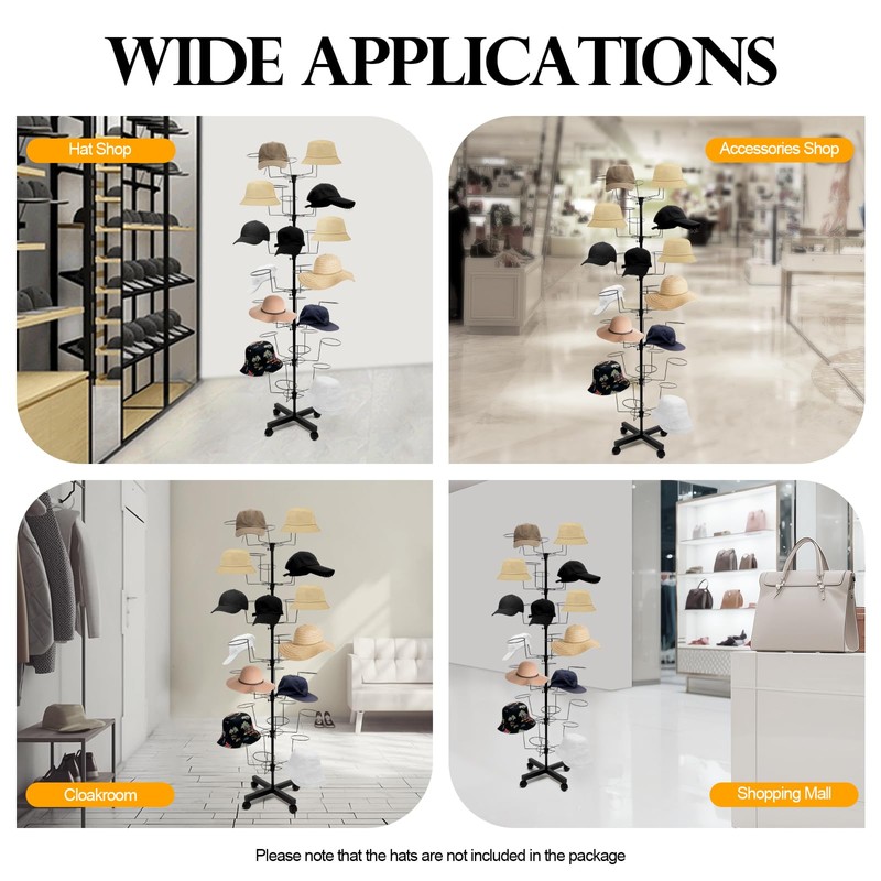 Cbhfmljd Floor Stand 7 Tier 35 Hats Rotating Hat Display