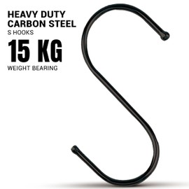 WHITECLOUDZ WHITECLOUDZ 30-Pack Black S Hooks for Hanging Plants, Metal S Hooks for Hanging Heavy-Duty, Closet Hooks for Hanging Clothes, Durable Kitchen Hooks for Hanging Utensils, Pots, Clothes & Bag