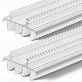 Pushglossy 2 Pcs Replacement Door Bottom with Vinyl Fins 36" Long 1 3/4" Wide Threshold Seal Bottom of Door Weatherstrip Kerf Weather Stripping for 7/8" Between Barbs (White)