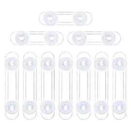 KEWUZY Pack of 10 Transparent Baby Child Safety Locks, Drawer Lock No Drilling Required for Cabinets and Drawers