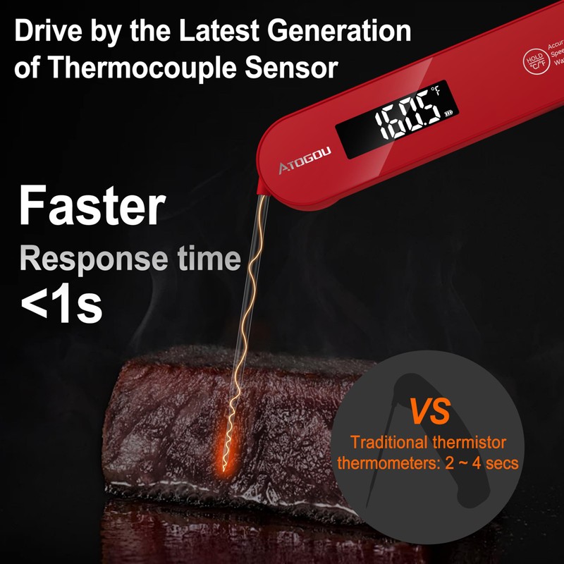 Atogou The Latest Thermocouple Food Thermometer. Faster: <1 second response