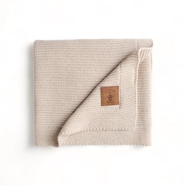 Little Dedi Baby Soft Knitted Blanket - Soft & Breathable - Oeko-Tex Certified - Lightweight & Cuddly - Perfect for Newborns, Toddlers, Cot, Pram & Baby Room (Beige Alina)