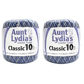 Aunt Lydia's Crochet Thread - Variegated - Size 10 - (2-Pack) (Shaded Blues)