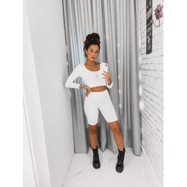 TNNZEET - Pantalones cortos de motociclista para mujer, 8 pulgadas, 5 pulgadas, 3 pulgadas, cintura alta, control de abdomen, entrenamiento, gimnasio, yoga, voleibol, 1 blanco, Small-Medium