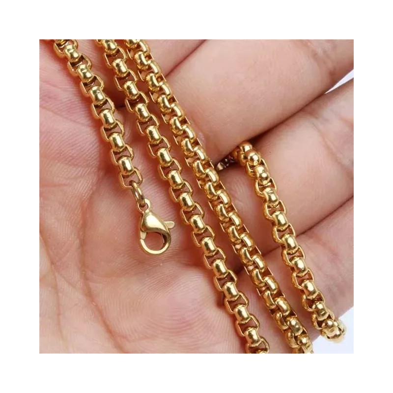 Dtup Cadena Collar Hombre Tipo Cubana Acero De Titanio Genuino