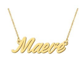 Aoloshow Maeve Name Necklace 18k Gold Plated Name Charm Necklace Stainless Steel Womens Jewelry Best Friends