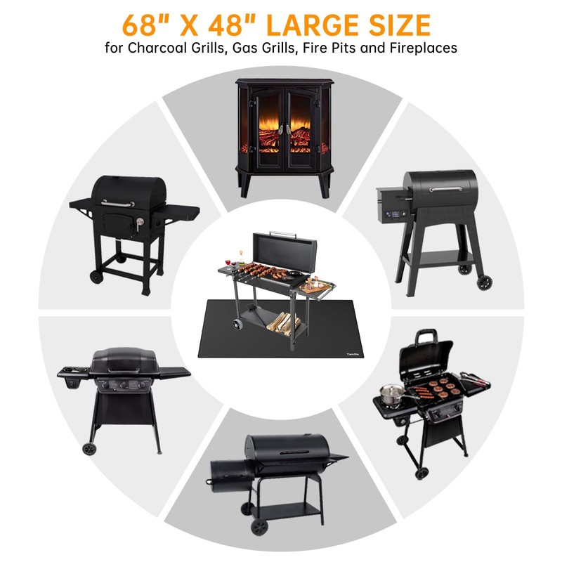 Tamfile Large 68 x 48 Inch Under Grill Mats for