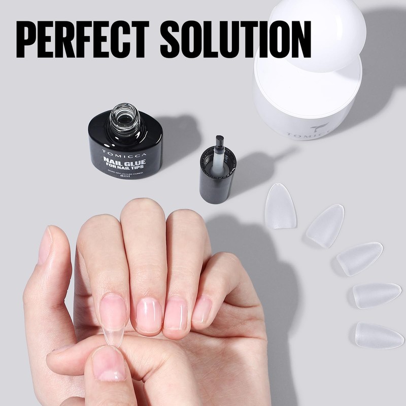 TOMICCA 6 in 1 Nail Glue for Press Ons 8ml