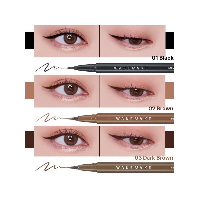 WAKEMAKE Any Proof Eyeliner 0.5g*2ea [SQUID GAME EDITION], Type:02 Dark