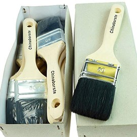 ROTIX -915 x 6 x Flat Brushes 50 mm Pack of 6 | 6th Thickness for Painters (Black Bristle)