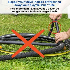 Bicycle Valve Replacement Set with 18 Pieces for Presta Valve (SV) Including 4 x Presta Valve, 8 x Valve Caps, Installation Tool, Replacement Valve for Road Bike up to 15 bar, French Valve Repair