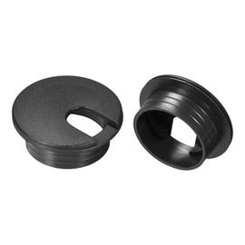 QUARKZMAN 2 Pieces Cable Grommet, 1.38 Inch/35 mm ABS Desk Cable Wire Grommet Hole Cover for Office Computer Desk Cable Organiser, Black