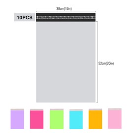 Large White Mailing Bags Postage Bags 15x20in,10P Self Seal Strong Parcel Bags for Clothes,38 * 52cm Waterproof PE Poly Postal Bags for Clothes Packaging Mailing Bags Shipping Bags (New Material)