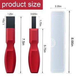 groword 2PC Carbide Scraper, 1-1/4-Inch and 5/8-Inch Super Carbide Gasket Scraper with Storage Case for Metal and Automotive Cleaning (Red)