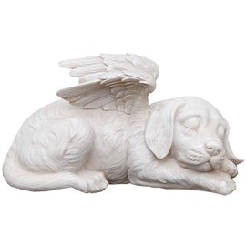 Napco 11144 Sleeping Angel Dog with Wings Garden Statue, 9.75 x 5"