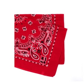 Rothco Trainmen Paisley Bandana – Multipurpose Outdoor Utility Survival Headwrap, 27" x 27", Red/White