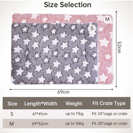 MICOOYO 2Pcs Dog Crate Bed Mattress, Fleece Pet Cushion Bed Mat, Washable Cat Cushion Pad for Small Dog Cat Puppy (S)