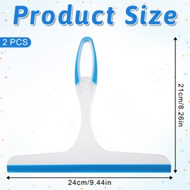 Bewudy 2 Stück Duschabzieher, Kurz Duschwischer Duschkabinenabzieher Shower Squeegee Badabzieher Scheibenabzieher für Spiegel Badezimmer Fenster Boden Glas (24 x 21cm)