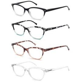 OLOMEE Reading Glasses Women Ladies Readers +1.75 Stylish Women's Magnifying Cheaters Glasses 4 Pack Lightweight Comfortable Fit