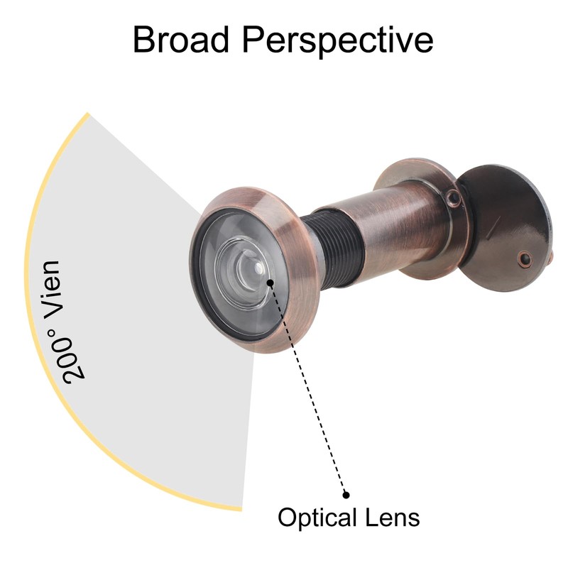 HOJLKLD Door Viewer Peephole,Solid Brass 200 Degree Peep Hole with