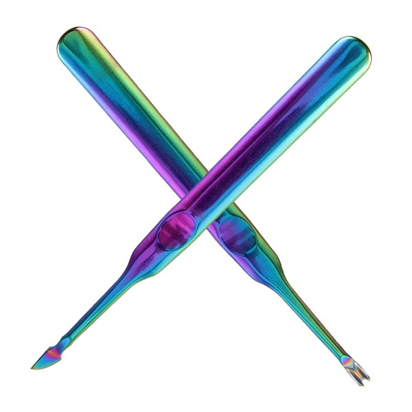 PACKOVE 2Pcs Stainless Steel Dead Skin Fork Professional Cuticle Pusher