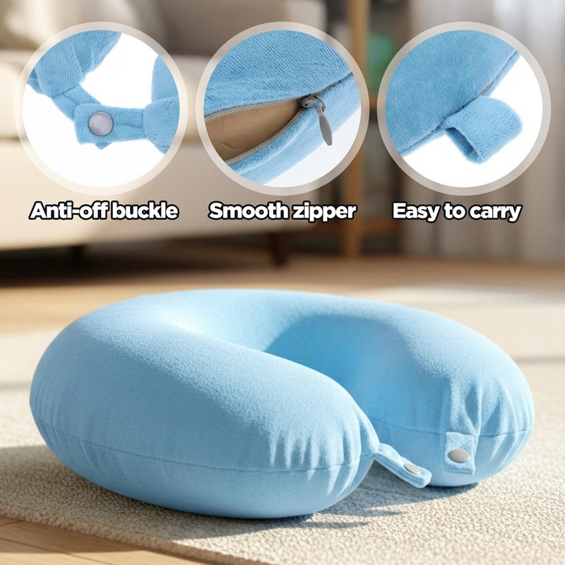Xelsluthe 2 Pack Neck Pillow Covers with Zipper, Reusable Travel